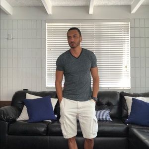 Cream Colored Cargo Shorts